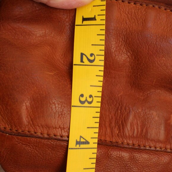 Frye Shoulder Bag Vintage Rustic British Tan Leather Clean lining - Picture 9 of 16